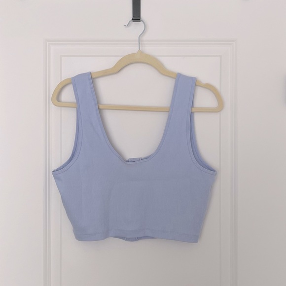 💯3/30$ NWT ASOS DESIGN snap front cropped tank top in heather - Picture 6 of 6